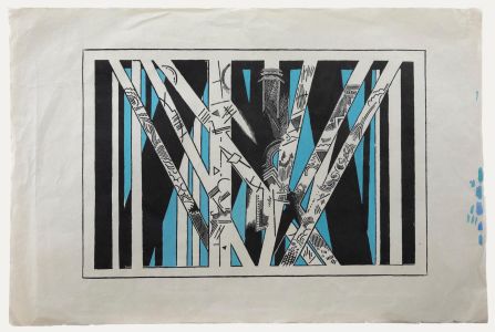 Trevor Frankland (1931-2011) - 20th Century Linoprint, Blue Lines