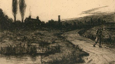 Herbert Cutner (1881-1969) - Early 20th Century Etching, Walking the Lane
