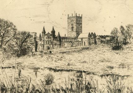 Herbert Cutner (1881-1969) - Mid 20th Century Etching, St David's Pembroke