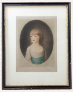 After Gainsborough - 1935 Mezzotint, Princess Sophia Aged Five