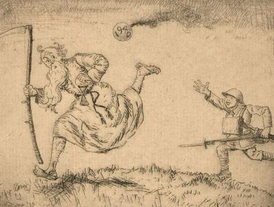Herbert Cutner (1881-1969) - Mid 20th Century Etching, War with Father Time