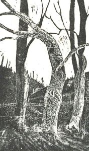 Philippa Dow  - Contemporary Linoprint, Lanford Wood