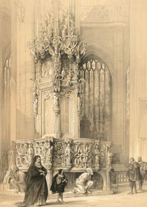Louis Haghe (1806-1885) - 1840 Lithograph, Church of St Laurent