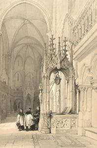 Louis Haghe (1806-1885) - 1840 Engraving, The Holy Well in Ratisbon Cathedral