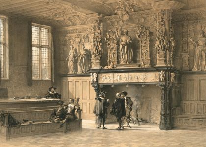 Louis Haghe (1806-1885) - 1840 Lithograph, Magistrates' Assembly Hall