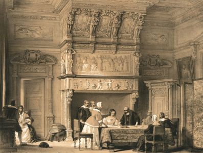 Louis Haghe (1806-1885) - 1840 Lithograph, The Marriage Room