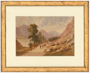 Charles Parsons Knight (1829-1897) - Framed Watercolour, On the Lakeside Path
