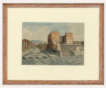 Giovanni Gallo (b.1915) - 1955 Watercolour, The Ruins at Pompeii
