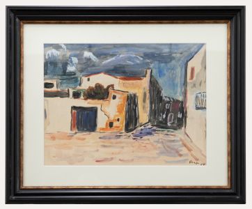 French School 1964 Watercolour - A Walk Through the Town