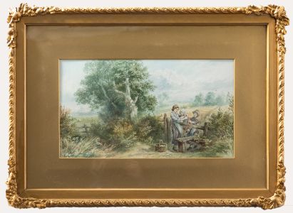 Follower of Myles Birket Foster (1825-1899) - Watercolour, Over the Gate