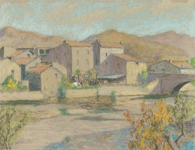 Charles Joshua Kelsey (1871-1960) - Mid 20th Century Pastel, French River Town