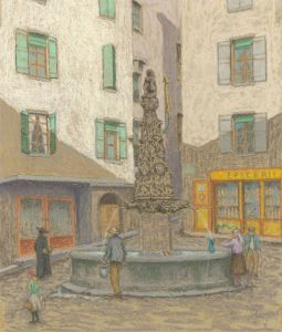 Charles Joshua Kelsey (1871-1960) - Mid 20th Century Pastel, Le Epicerie