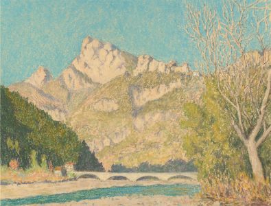 Charles Joshua Kelsey (1871-1960) - Mid 20th Century Pastel, French Mountain