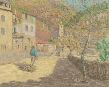 Charles Joshua Kelsey (1871-1960) - Mid 20th Century Pastel, Rural French Town