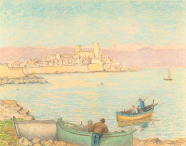 Charles Joshua Kelsey (1871-1960) - Mid 20th Century Pastel, Boating in France