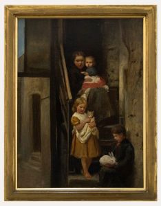 Newlyn School Late 19th Century Oil - The Fisherman's Family