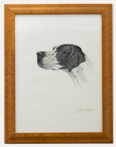 Leon Danchin (1887-1938) - Restrike 20th Century Etching, Head of a Pointer