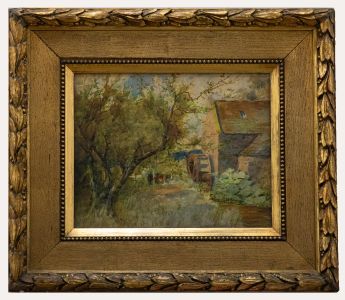 Fine Framed 1896 Watercolour - The Watermill