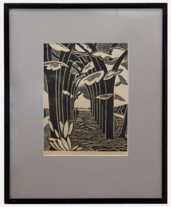 Framed Early 20th Century Linoprint - The Arcade