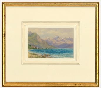 Francis George Coleridge (1838-1923)- Framed Watercolour, Windy Day on Lake Como