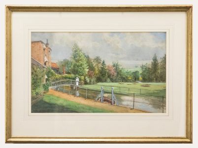 George Parsons Norman (1840-1914) - Watercolour, Waiting on the Garden Bridge
