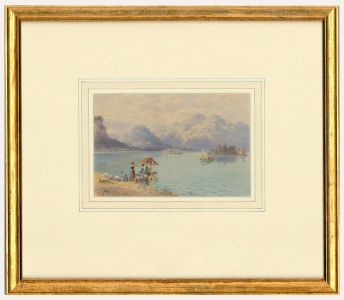Francis George Coleridge (1838-1923) - Watercolour, Lake Maggiore from Stresa