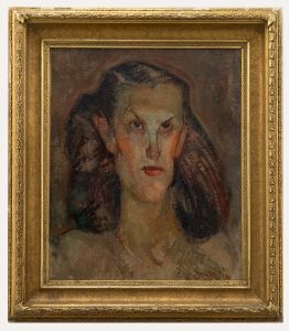Jean Dulac (1902-1968) - Mid 20th Century Oil, Portrait de femme.