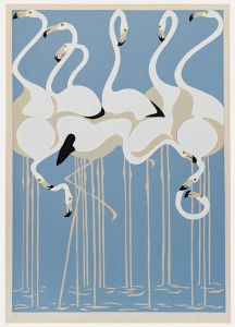 Mid 20th Century Silkscreen - Flamingoes