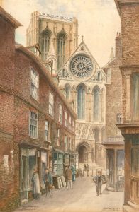Albert H. Findley (1880-1975) - Watercolour, York Minster From Stonegate