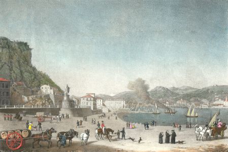 19th Century Aquatint - Vue Du Port De Nice