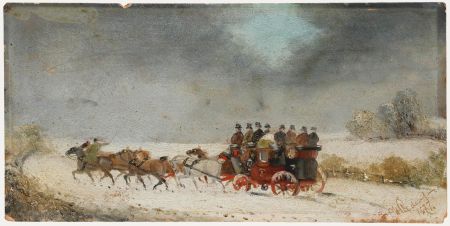 1877 Oil - The Winter Carriage