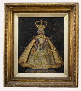 Cuzco School 18th Century Oil - King with Infant Jesus