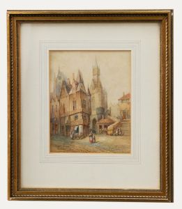Henry Schafer (1833-1916) - Mid 19th Century Watercolour, A Market in Normandy