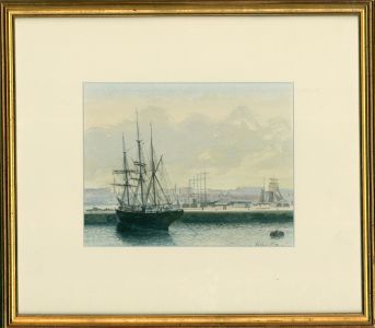 Arthur King - Framed 20th Century Watercolour, Langton Dock, Liverpool