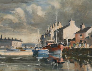 Mid 20th Century Oil - A Grey Day by the Sea