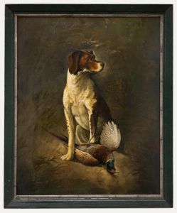 R. Hersey - Framed 20th Century Oil, Gundog with Pheasant