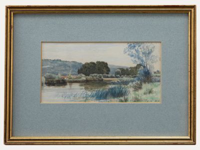 Alexander Carlyle Bell (fl.1847-1891) - Framed Watercolour, View of the River