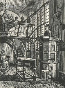 Howard Phipps (b.1954) - 1986 Woodcut, Saunders Lewis at Newtown