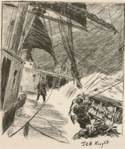 James Charles Burdett Knight (1897-1997) - Lithograph, Stormy Seas