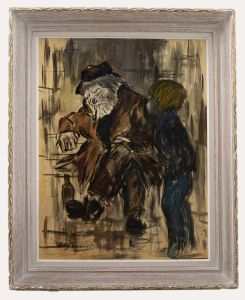 Roger Peronnet - French School 1964 Oil, A Helping Hand