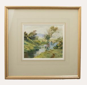 PLS - Framed Mid 20th Century Watercolour, By the Riverside