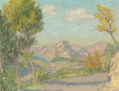 Charles Joshua Kelsey (1871-1960) - Mid 20th Century Pastel, French Hillside