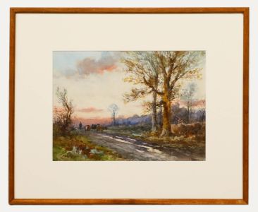 Fred Pearson- Early 20th Century Watercolour, Drover & Cattle on a Country Path 