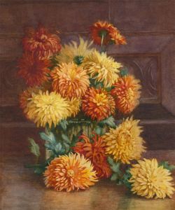 Early 20th Century Watercolour - Chrysanthemums