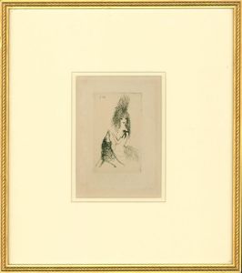 Marie Laurencin (1883-1956) - 1921 Etching, La Perreuque