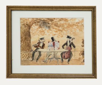 Early 19th Century Watercolour - A Musical Trio