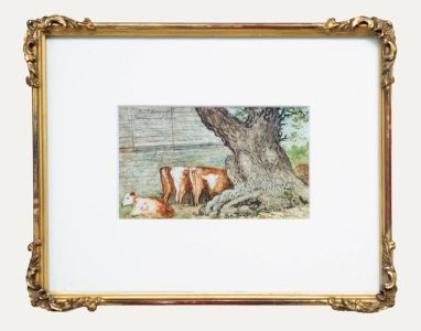 Ushleworth  - Framed 19th Century Watercolour, Under the Oak