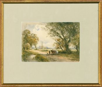 Henry John Kinnaird (1861-1929) - Framed Watercolour, Horses Heading Home