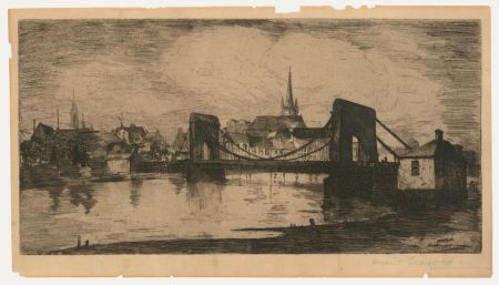 Susan Fletcher Crawford (1863-1918) - Etching, Montrose Suspension Bridge