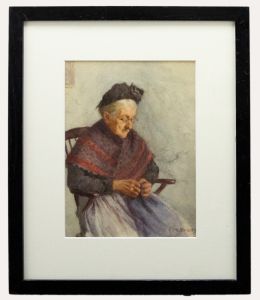 Frederick James Mcnamara Evans (1859-1929) - Framed Watercolour, Make Do & Mend